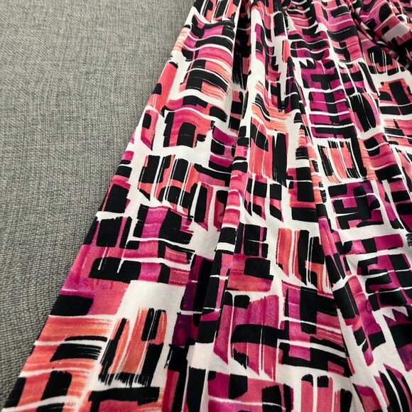 Perceptions New York Dress Abstract Print XL Classic Style Fit & Flare Stretch - Picture 5 of 11
